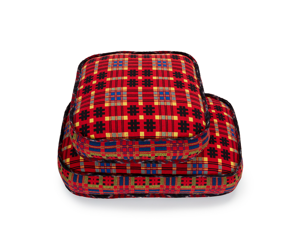 Rouge Plaid Square