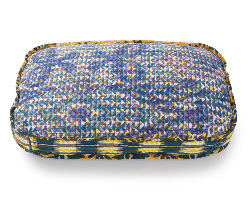 Diamond Flower Indigo Rectangle