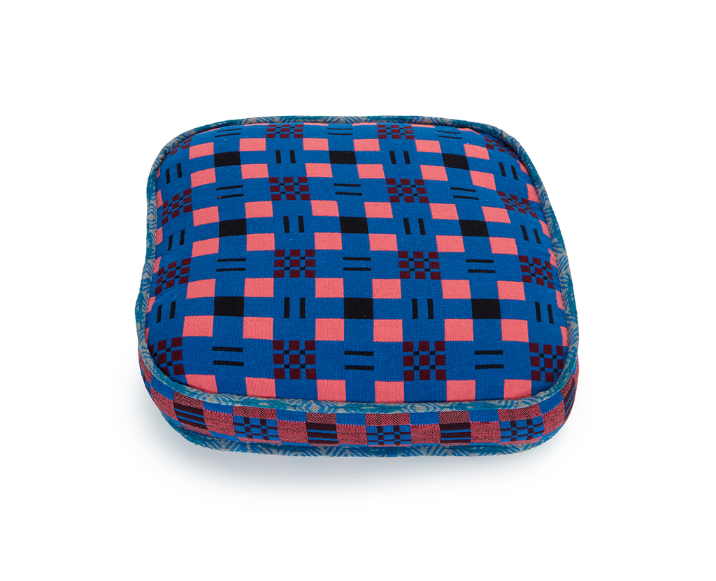 Ocean Blossom Check Square