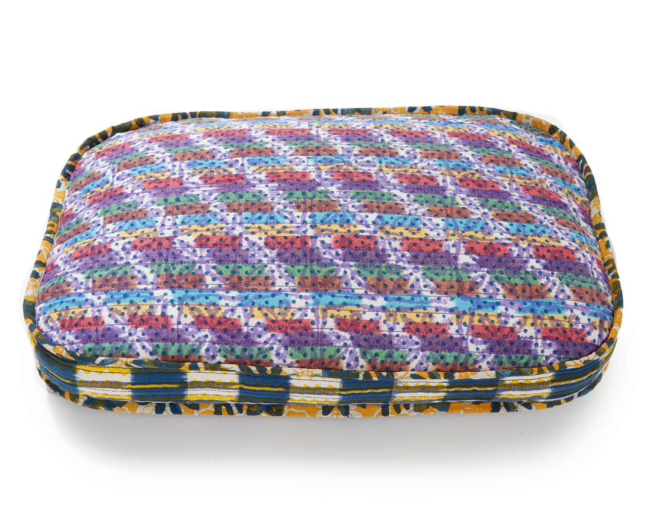 Diamond Flower Indigo Rectangle
